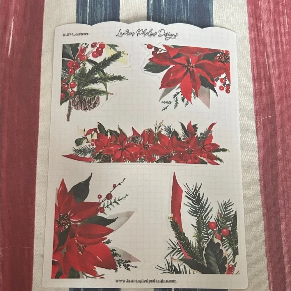 Lauren phelps design 5 sticker sheets  Holiday print NEW